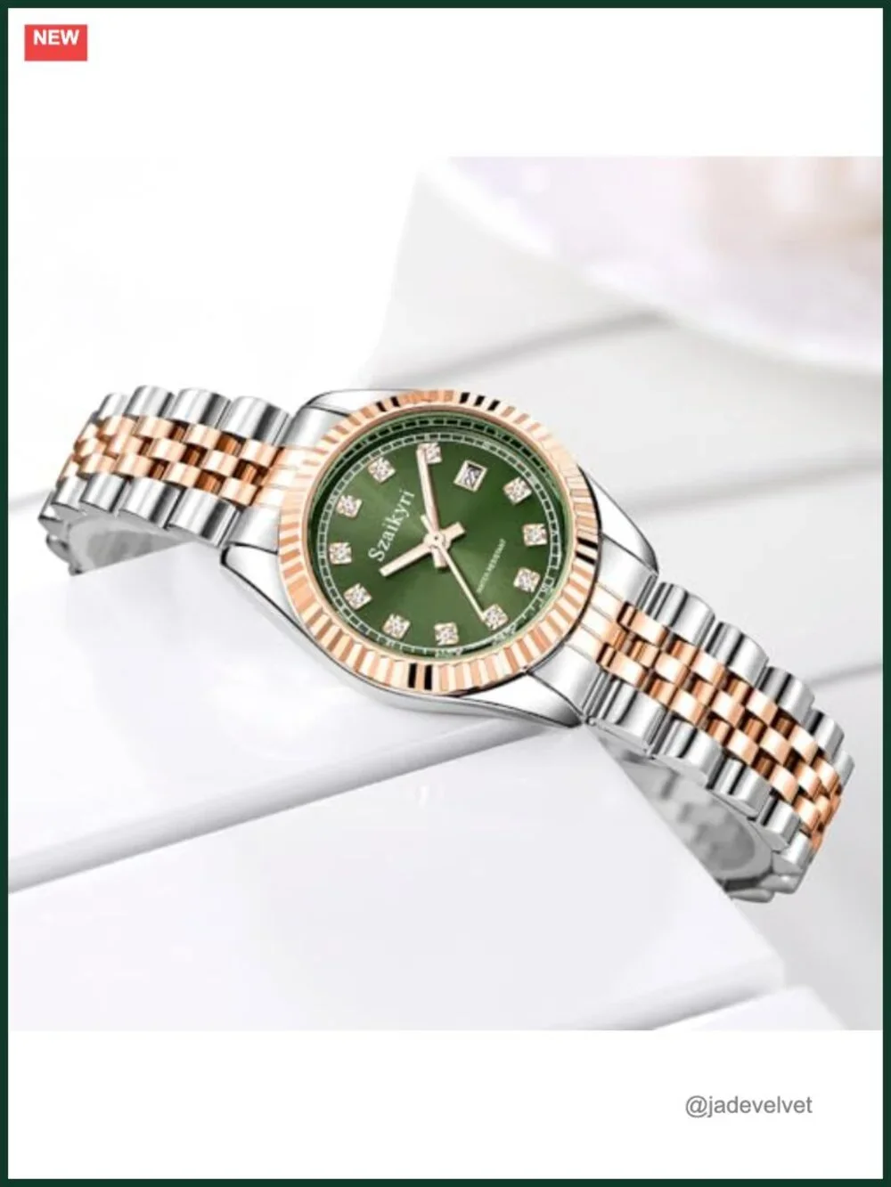 Classic Women's Wrist Watch with Solid Stainless Steel Band, Water Resistant